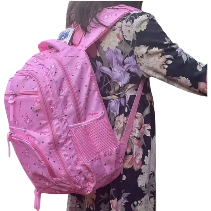 MOCHILA NIÑA ROSADA ESTAMPADO ANGELITAS