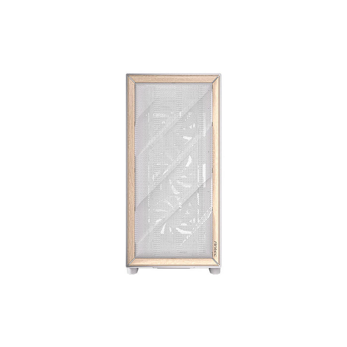 Case Antec Flux Wood White – Madera + Blanco + 5 Ventiladores, el setup más elegante del mercado 🎮🚀