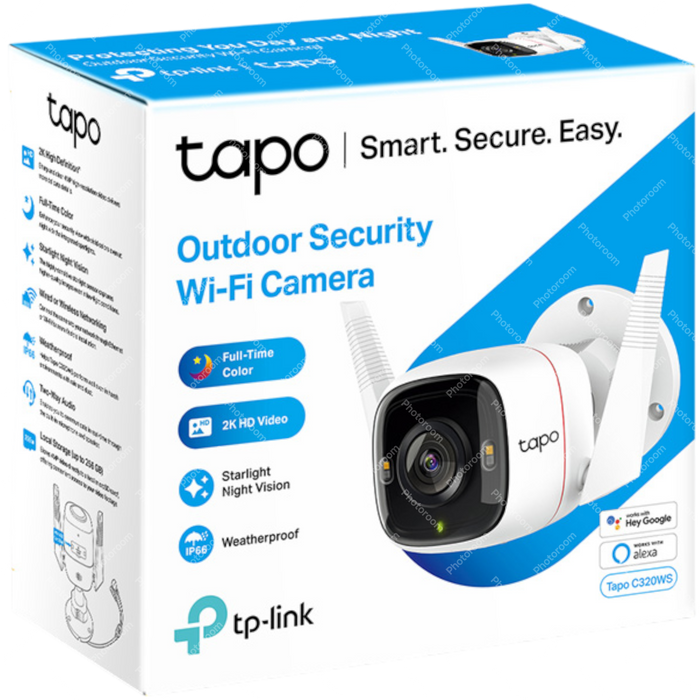 CAMARA TPLINK/TAPO C320WS /EXTERIOR / WIFI /VISION NOCTURNA A COLOR/256GB/ 2K /AUDIO BIDIRECCIONAL