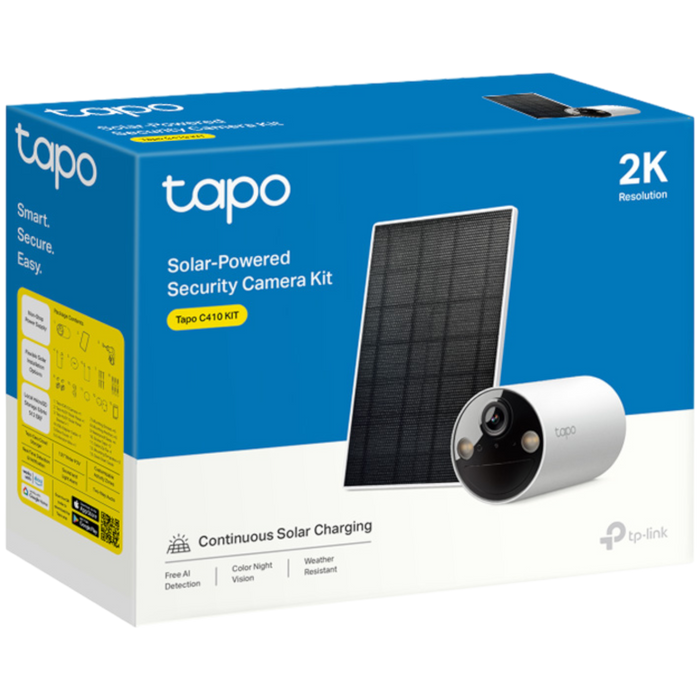 CAMARA TPLINK/TAPO C410 KIT/2K/ INC. PANEL SOLAR/MICRO SD  HASTA 512GB/WIFI/INALAMBRICA/STARLIGHT