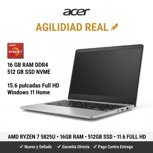 Acer Aspire Ryzen 7 - Fondo Blanco