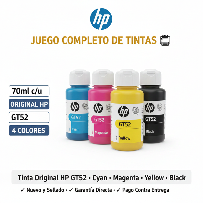 Juego Tintas HP GT52
