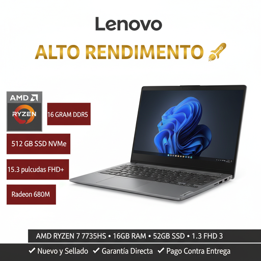 Lenovo IdeaPad Slim 3 Ryzen 7 - Fondo Blanco